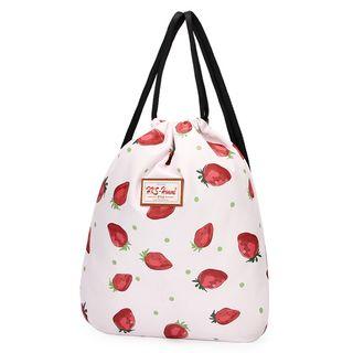 Strawberry Print Drawstring Backpack