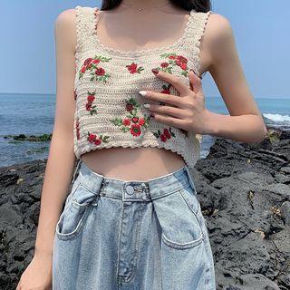 Floral Camisole Top / Wide Leg Jeans