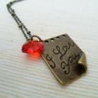 I Love You Letter Necklace Copper - One Size