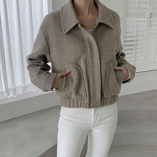 Woolen Boucl  Blouson Jacket