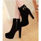 Faux Suede High-heel Ankle Boots