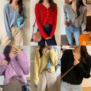 V-neck Oversize Knit Cardigan