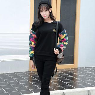Fleece-sleeve Pullover