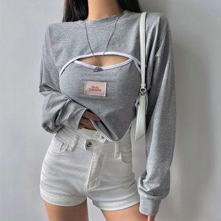 Set: Contrast Trim Camisole Top + Shrug