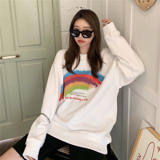 Couple Matching Rainbow Print Pullover