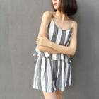 Set: Striped Camisole Top + Shorts