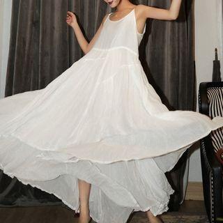 Spaghetti Strap Maxi Plain Dress