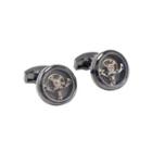 Fashion High-end Plated Black Balance Movement Mens Cufflinks Black - One Size