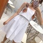 Mock Two Piece Strappy A-line Dress