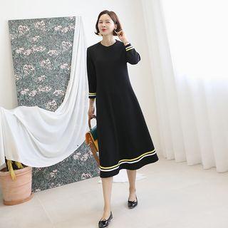 Pipe-trim A-line Dress