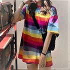 Rainbow Striped Short Sleeve T-shirt