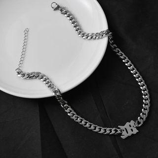 Couple Matching Letter Pendant Chain Necklace As Shown In Figure - One Size