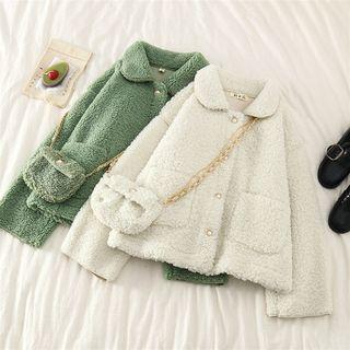 Set: Plain Fleece Jacket + Crossbody Bag