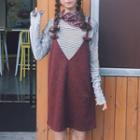 Bow Accent Pinafore Dress