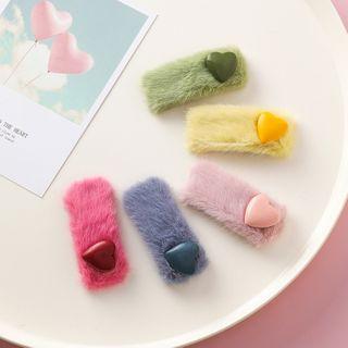 Chenille & Heart Hair Clip