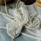 Faux Pearl Bow Wedding Headpiece White - One Size