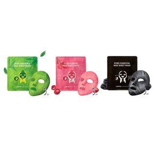 Jj Young - Pore Mud Sheet Mask - 3 Types Charcoal