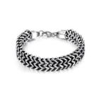 Fashion Domineering Double-layer Geometric 316l Stainless Steel Bracelet Silver - One Size