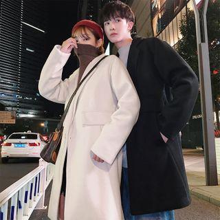 Couple Matching Notch Lapel Button-up Coat
