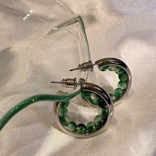 Alloy Hoop Earring Green - One Size