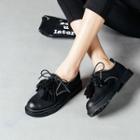 Fringed Faux Leather Oxfords