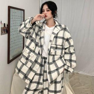 Plaid Zip Jacket / Harem Pants