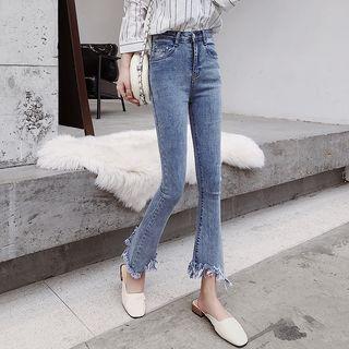 Boot-cut Fringed Jeans