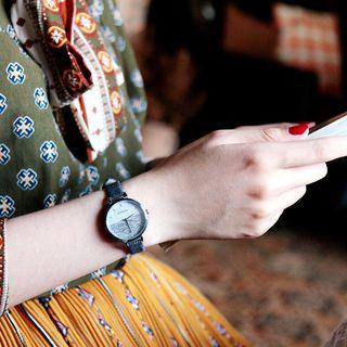 Two-tone Denim Strap Watch