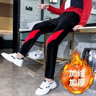 Color Panel Fleece-lined Sweatpants