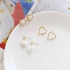 Faux Pearl / Alloy Heart Earring (various Designs)