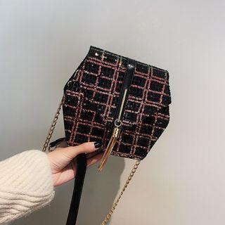 Polygon Plaid Crossbody Bag