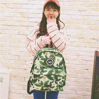 Canvas Patterned Zip Backpack