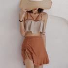 Set: Tankini Top + Drawstring Swim Skirt + Bottom
