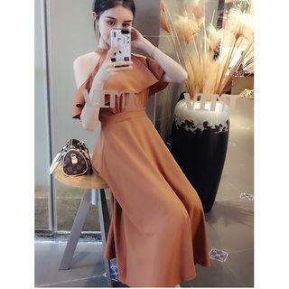 Cold Shoulder A-line Maxi Dress