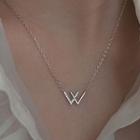Letter W Pendant Sterling Silver Necklace Silver - One Size