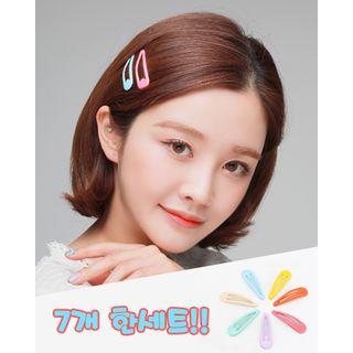 Pastel Color Hair Clip Set Of 7 One Size