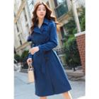 Double-breasted Midi Trench Coat With Belt