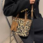 Leopard Print Bucket Crossbody Bag
