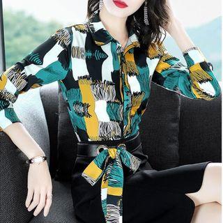 Set: Printed Shirt +straight Fit Skirt