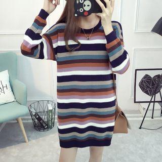 Striped Long Sleeve Sweater Dress