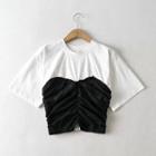 Knotted Short-sleeve Crop Top