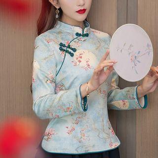 Mandarin Collar Floral Top