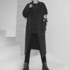 Plain Cut-out Tie-waist Jacket