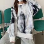Tie-dye Print Hoodie Tie-dye - Black & White - One Size