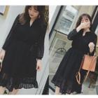 Midi 3/4-sleeve Lace Dress