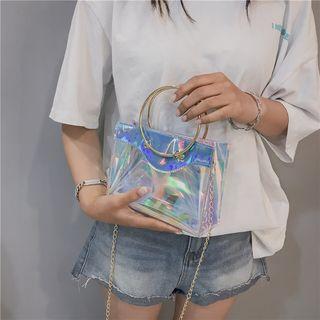 Round Handle Hologram Crossbody Bag