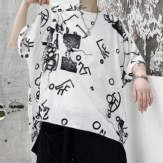 Short-sleeve Symbol Print T-shirt