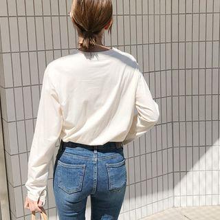 Letter-print Relaxed-fit T-shirt Ivory - One Size