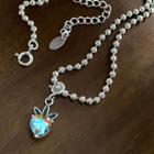 Sterling Silver Carrot Necklace 1pc - Silver & Blue - One Size