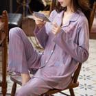 Loungewear Set : Long-sleeve Lettering Shirt + Pants